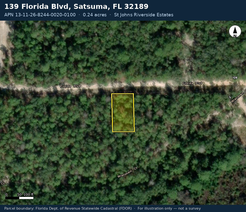lot1-map Buildable Quarter-Acre on Florida Blvd — Minutes to the St. Johns River