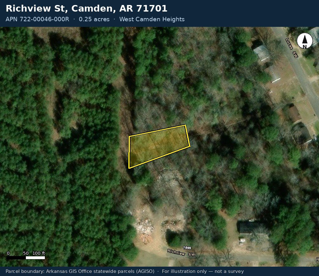 lot8-map Lot for Vehicle Storage — Near Downtown Camden & the Ouachita River